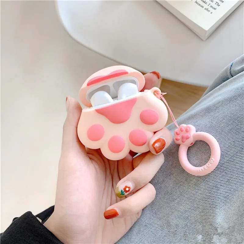 1PCS For Airpod Headset Cute Cat Cartoon for Apple AirPods Case for Airpods2 Cover Wireless Bluetooth Headset Storage Box Cover - US Fast Shipping