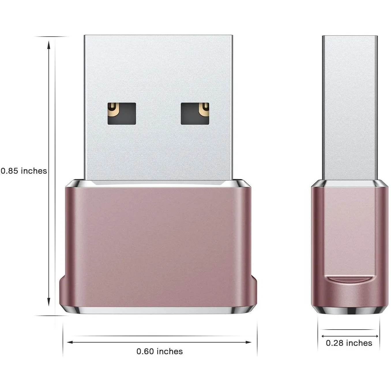 2-Pack: USB C Female to USB Male Adapter