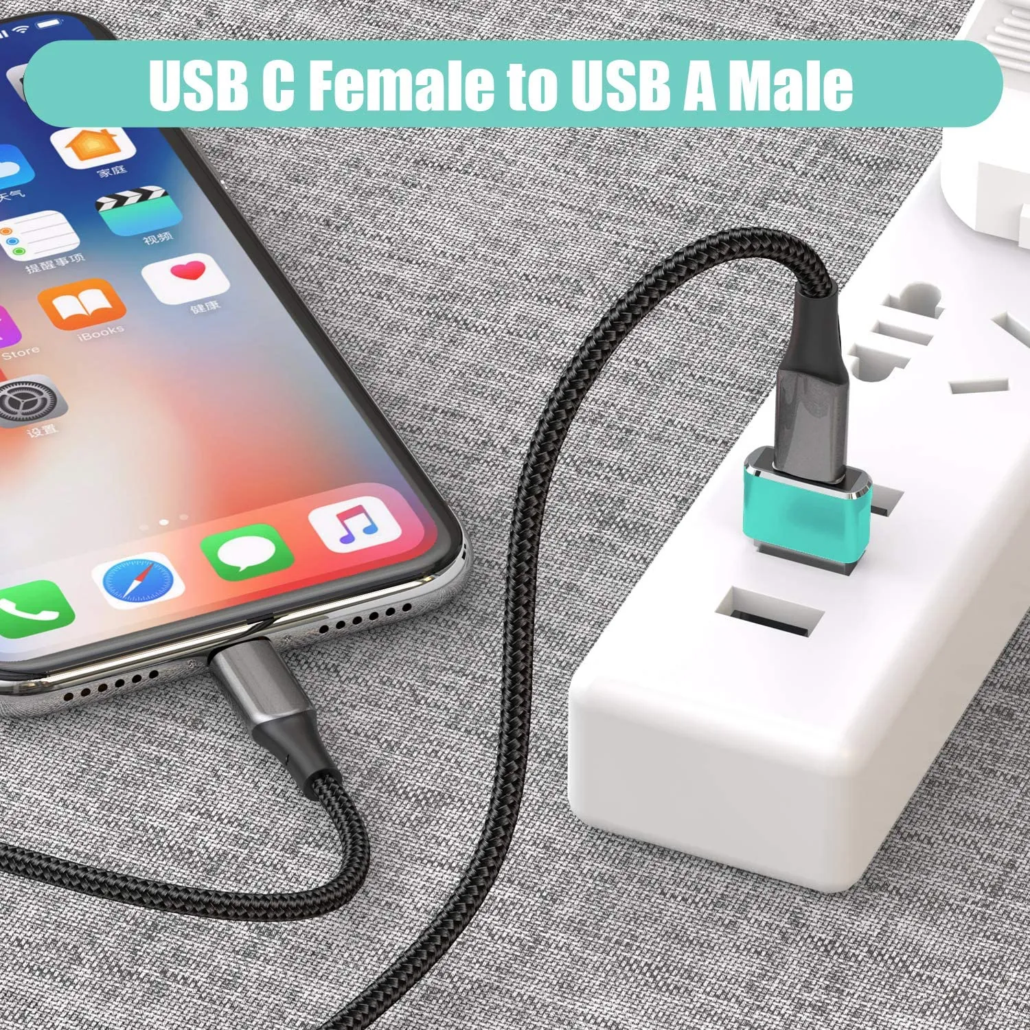 2-Pack: USB C Female to USB Male Adapter