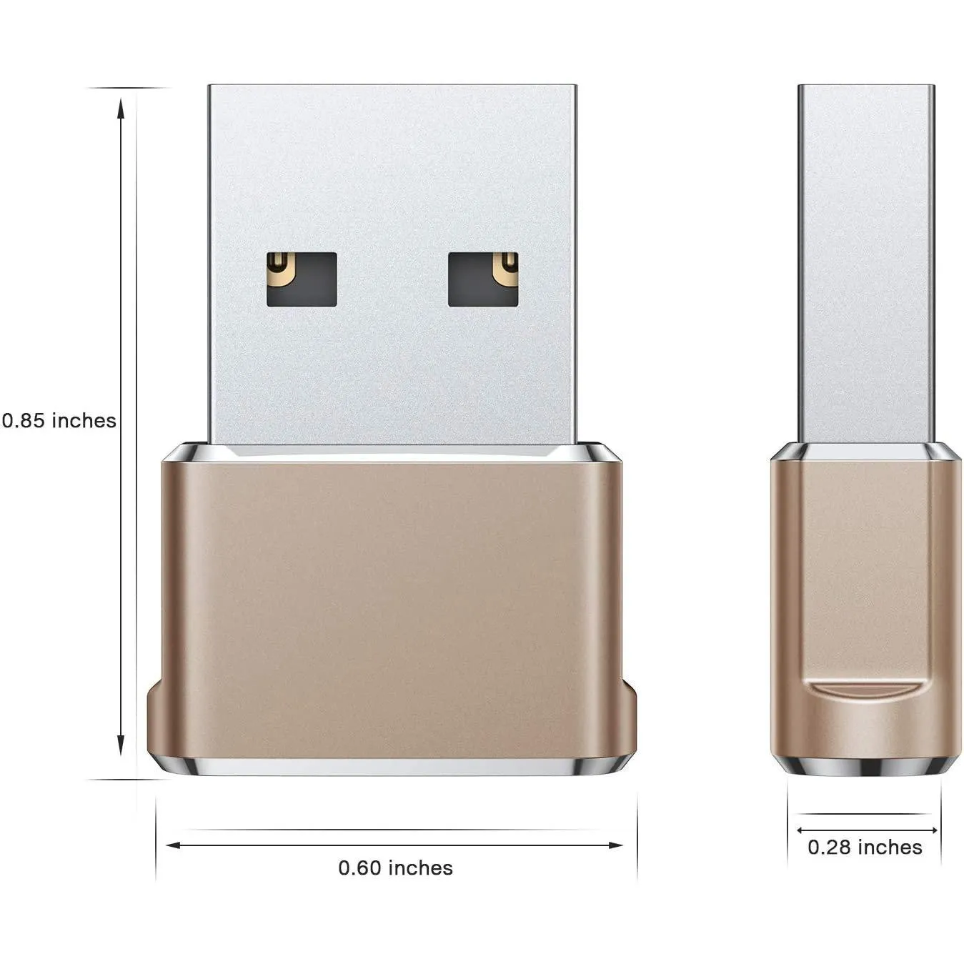 2-Pack: USB C Female to USB Male Adapter