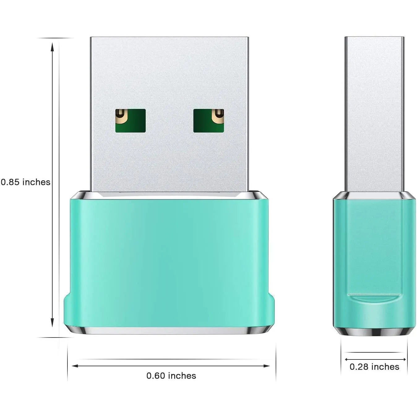 2-Pack: USB C Female to USB Male Adapter