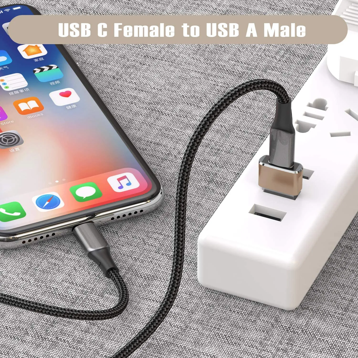 2-Pack: USB C Female to USB Male Adapter