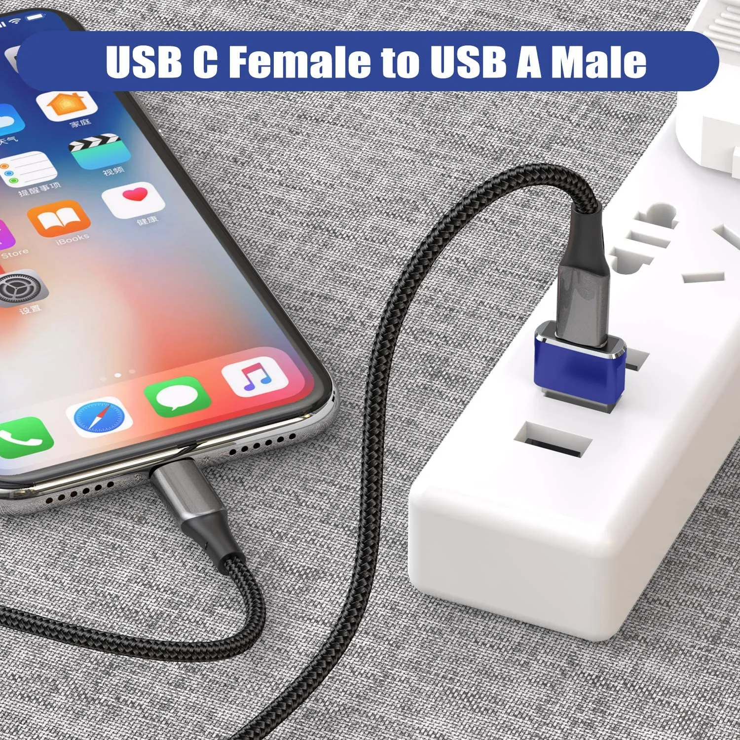 2-Pack: USB C Female to USB Male Adapter