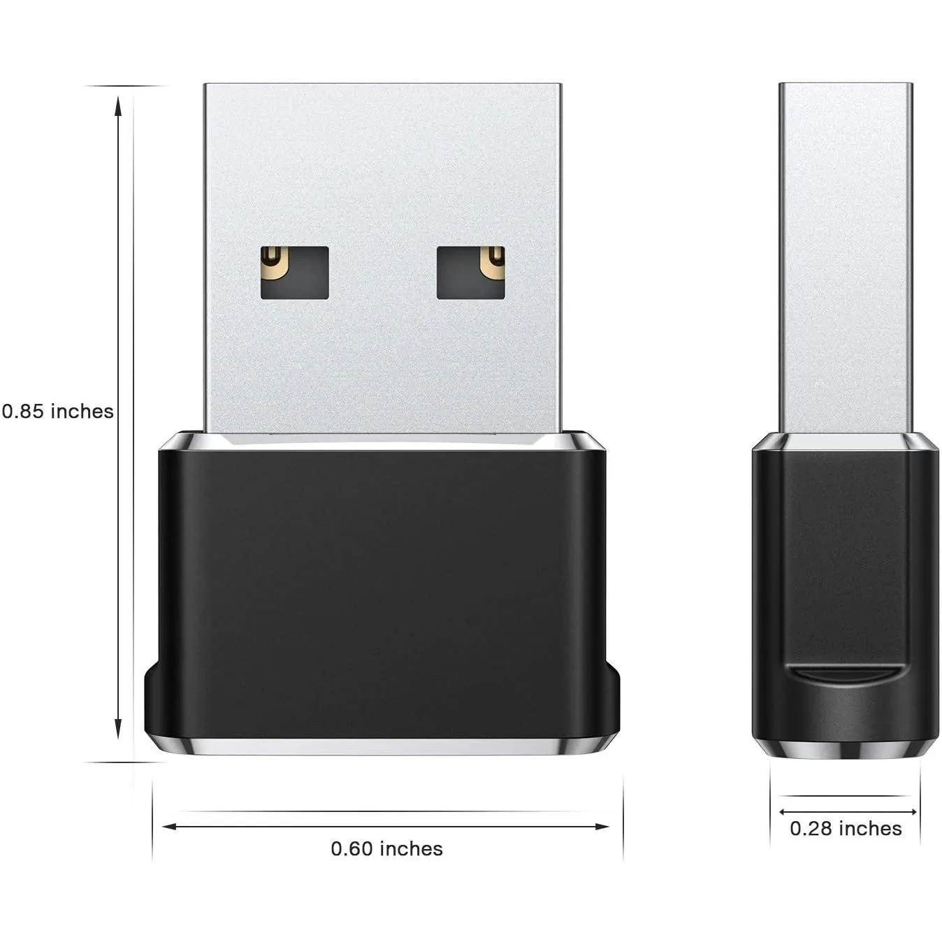 2-Pack: USB C Female to USB Male Adapter