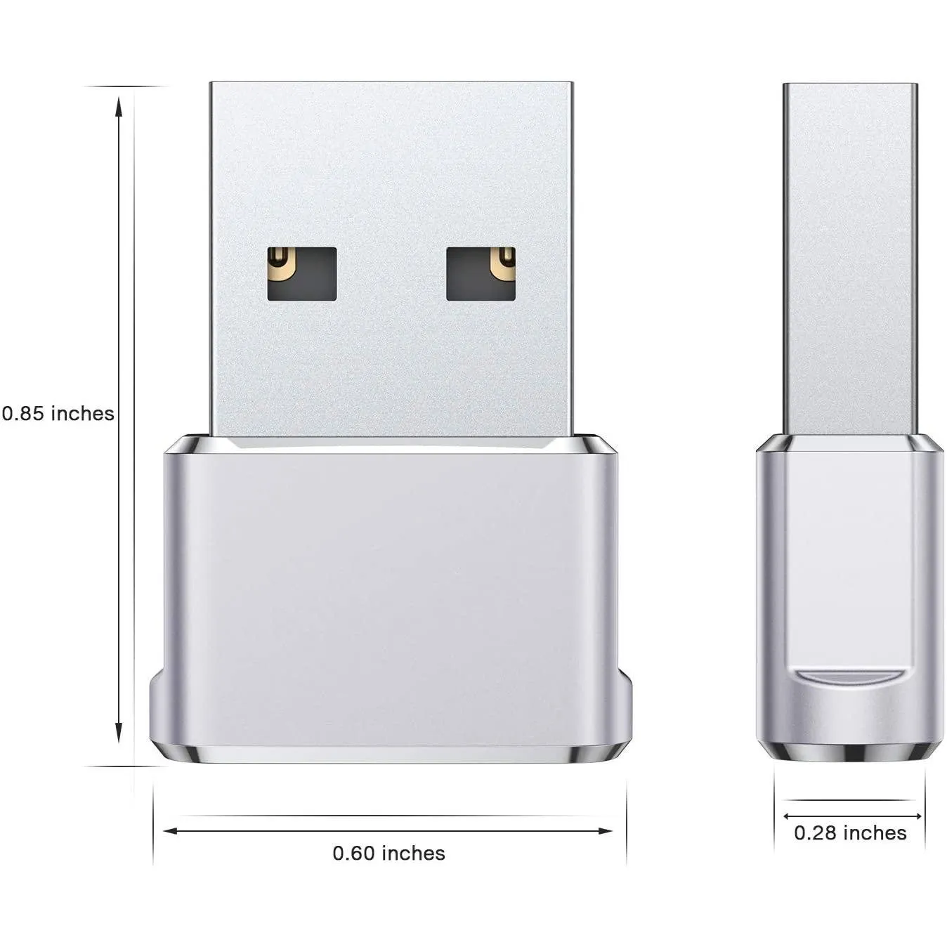 2-Pack: USB C Female to USB Male Adapter