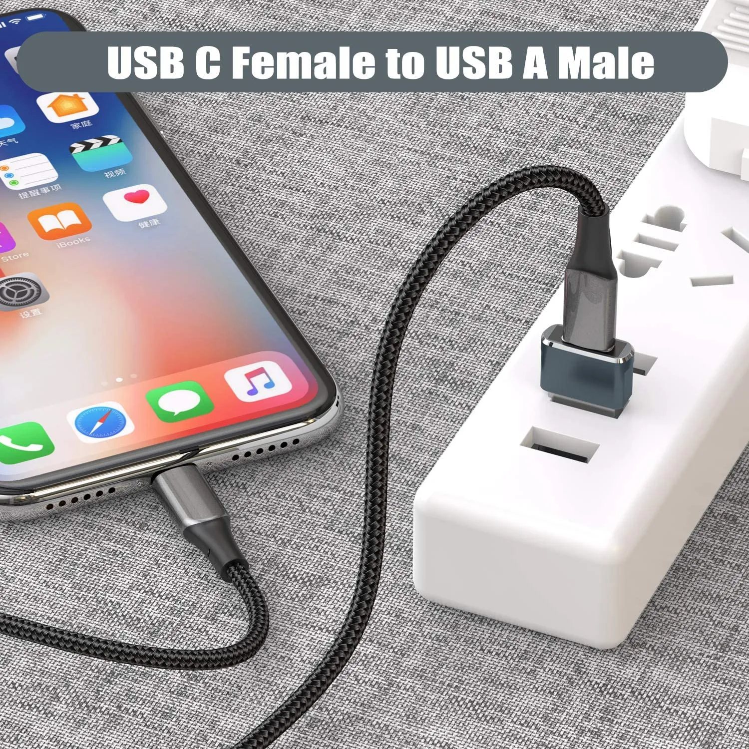 2-Pack: USB C Female to USB Male Adapter