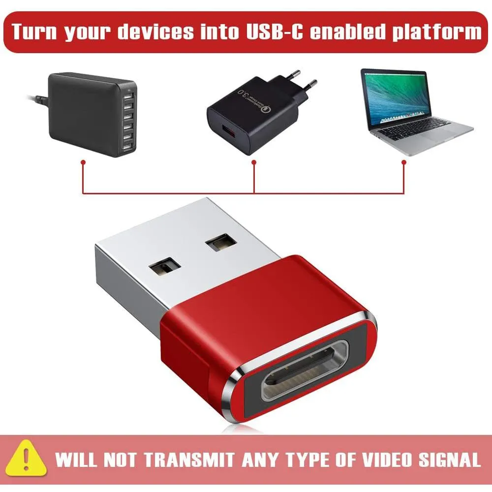 2-Pack: USB C Female to USB Male Adapter