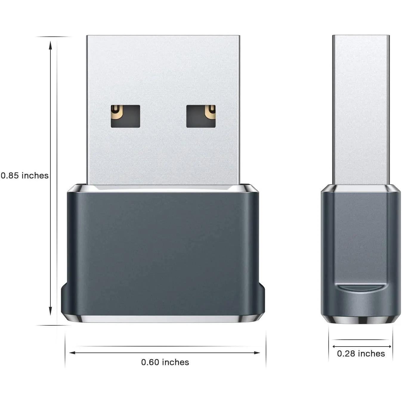 2-Pack: USB C Female to USB Male Adapter