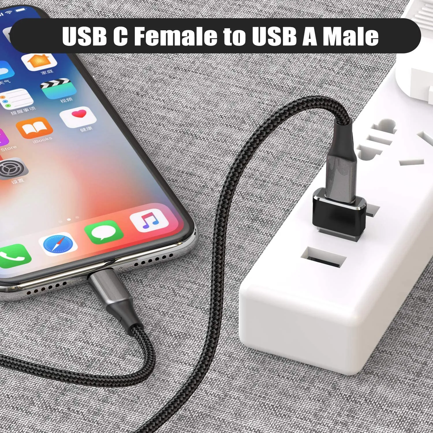 2-Pack: USB C Female to USB Male Adapter