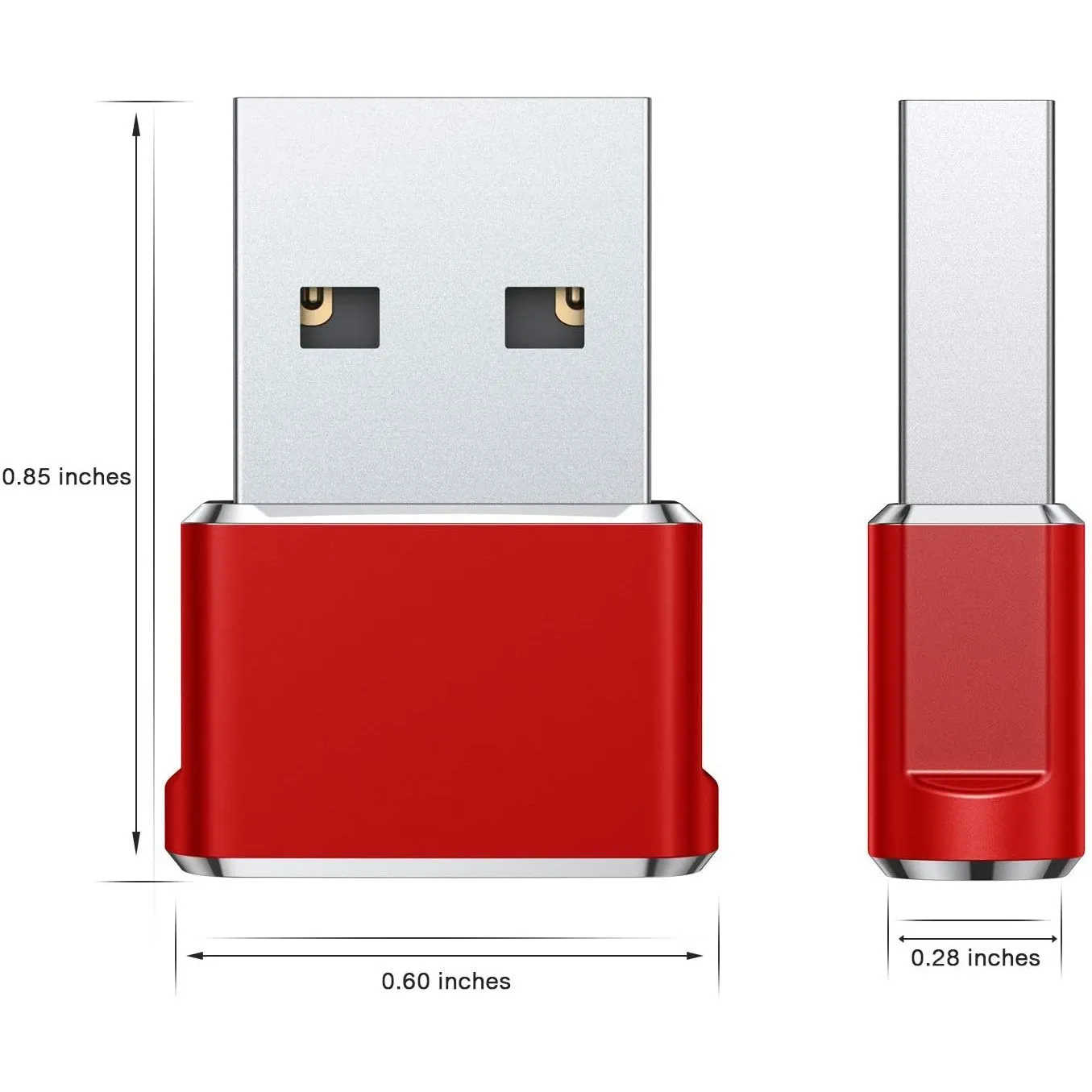 2-Pack: USB C Female to USB Male Adapter