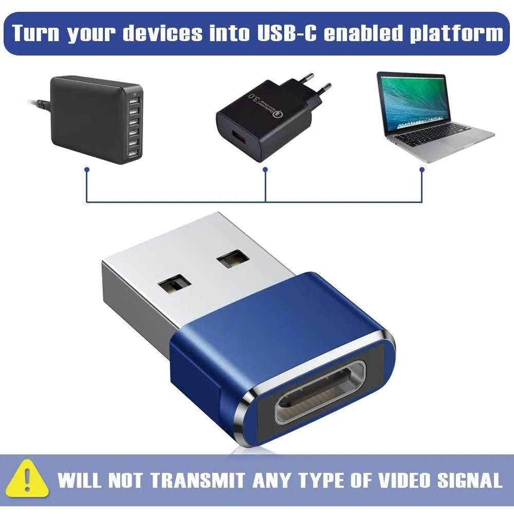 2-Pack: USB C Female to USB Male Adapter