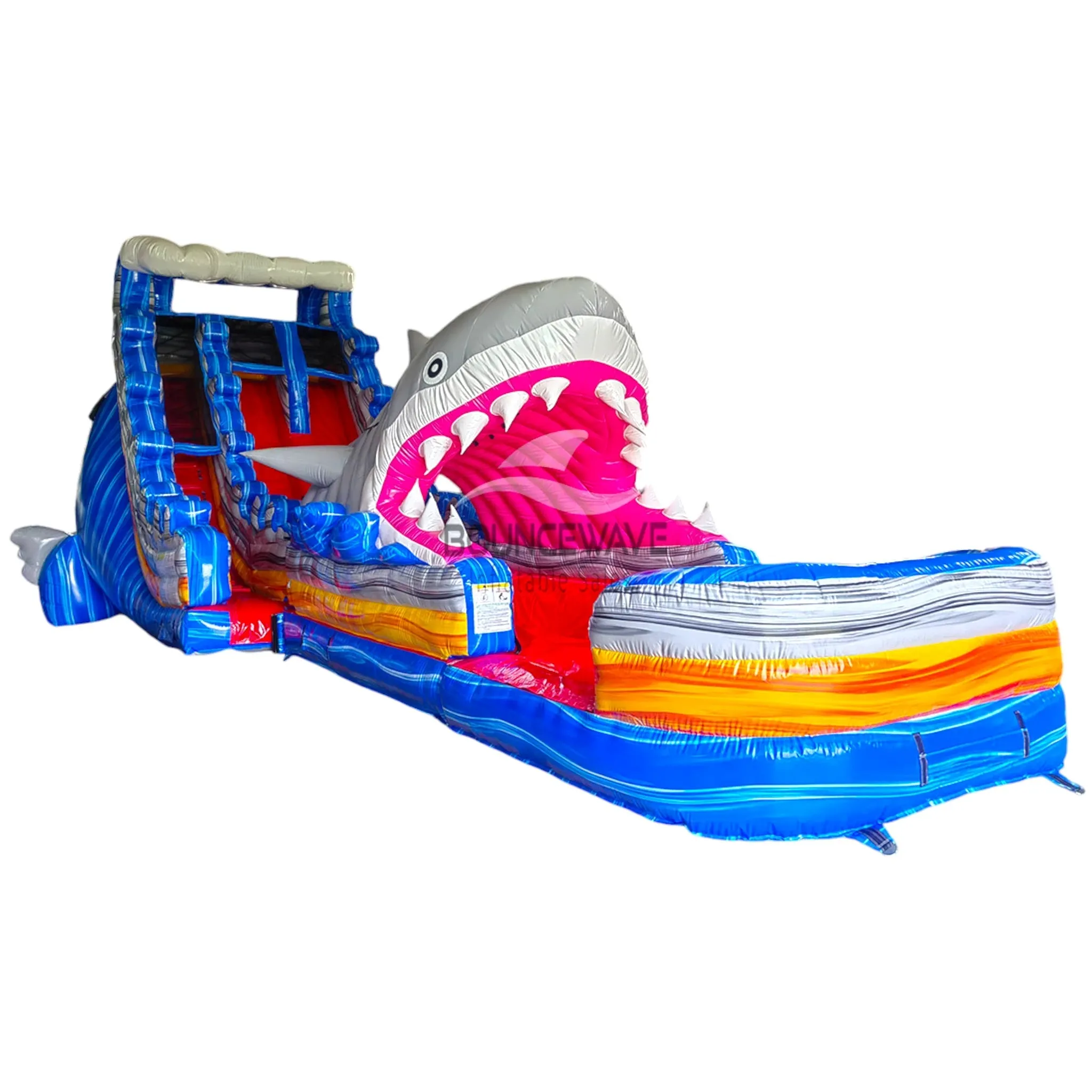 20ft Rip Curl Shark Attack 2pc Hybrid Dual Lane Inflatable Water Slide