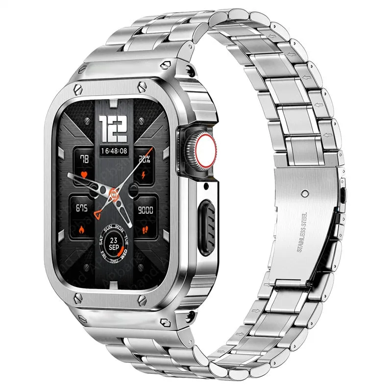 31％ Off | Stainless Steel Strap Case For Apple Watch Band 49mm 45mm 44mm (not watch) bracelet Bumper Cover iwatch serie 4 5 SE 6 7 8 Ultra