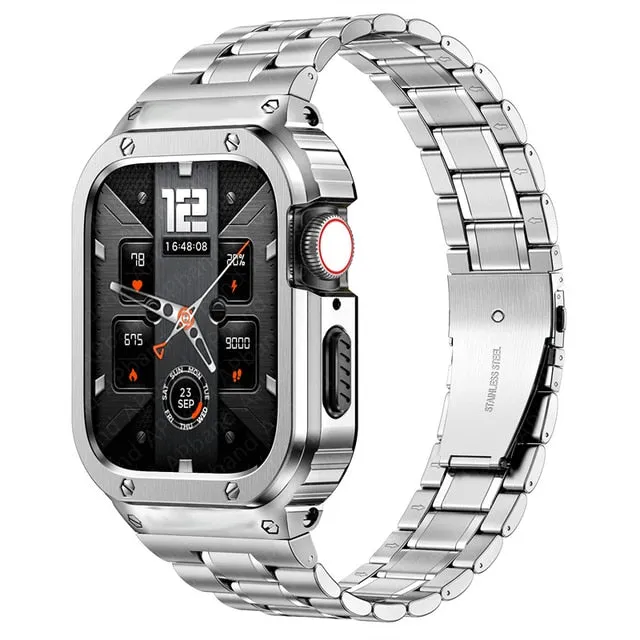 31％ Off | Stainless Steel Strap Case For Apple Watch Band 49mm 45mm 44mm (not watch) bracelet Bumper Cover iwatch serie 4 5 SE 6 7 8 Ultra