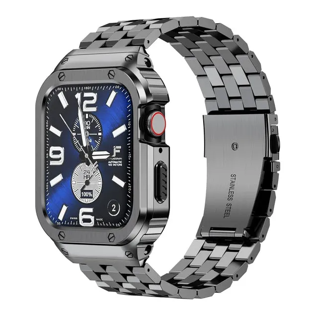 31％ Off | Stainless Steel Strap Case For Apple Watch Band 49mm 45mm 44mm (not watch) bracelet Bumper Cover iwatch serie 4 5 SE 6 7 8 Ultra