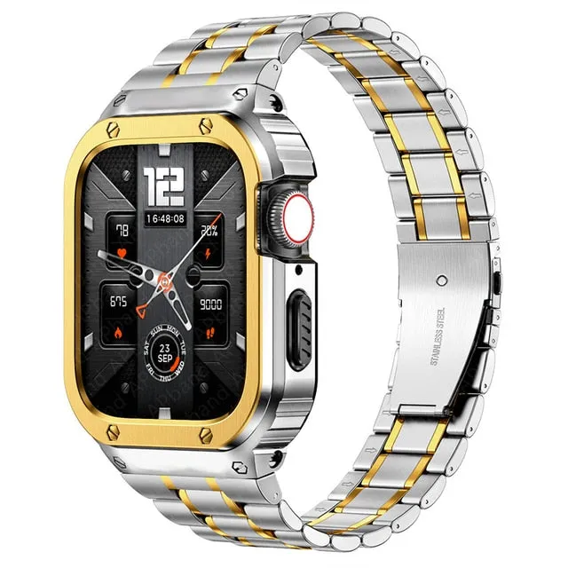 31％ Off | Stainless Steel Strap Case For Apple Watch Band 49mm 45mm 44mm (not watch) bracelet Bumper Cover iwatch serie 4 5 SE 6 7 8 Ultra