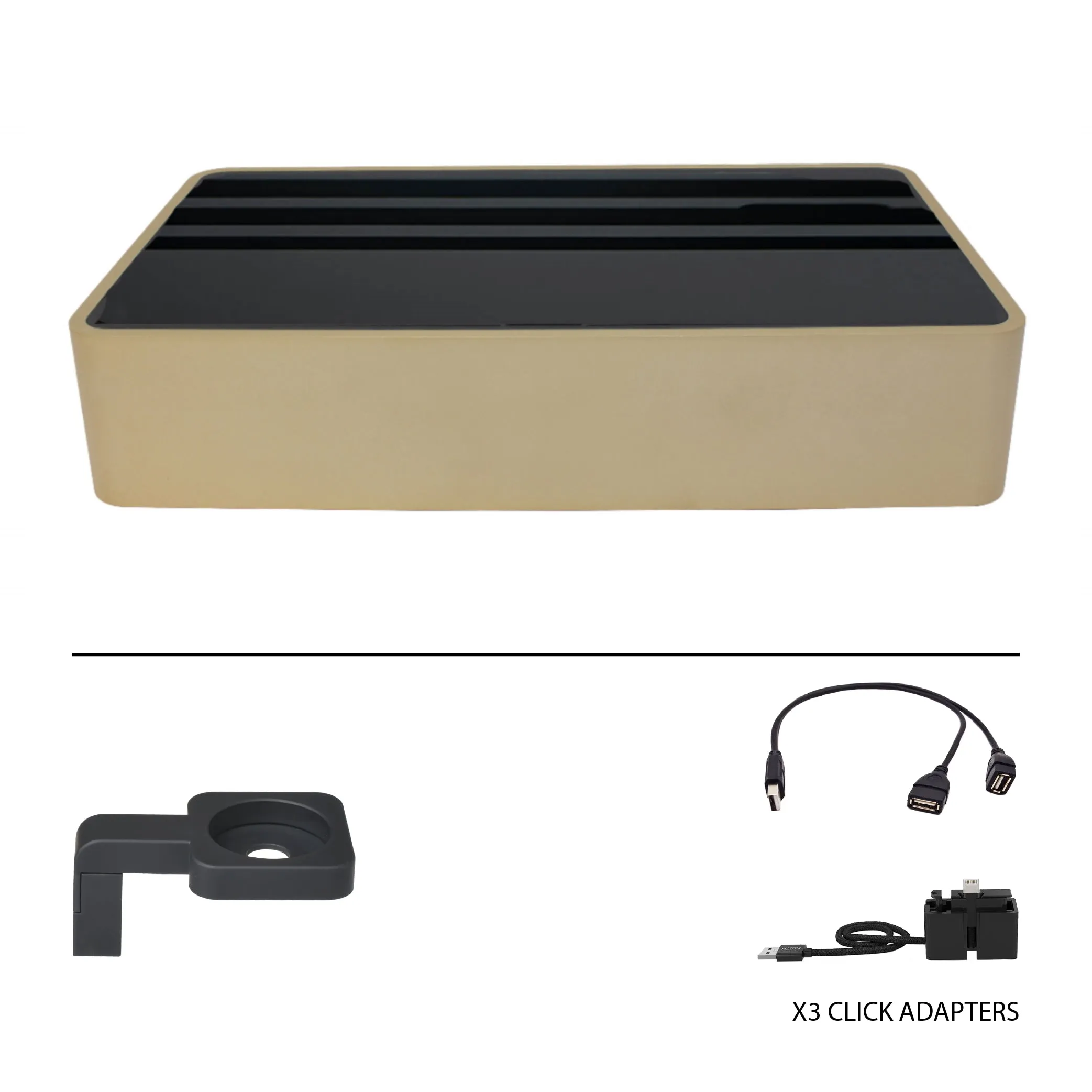 ALLDOCK Wireless Family Aluminum Gold & Black Package