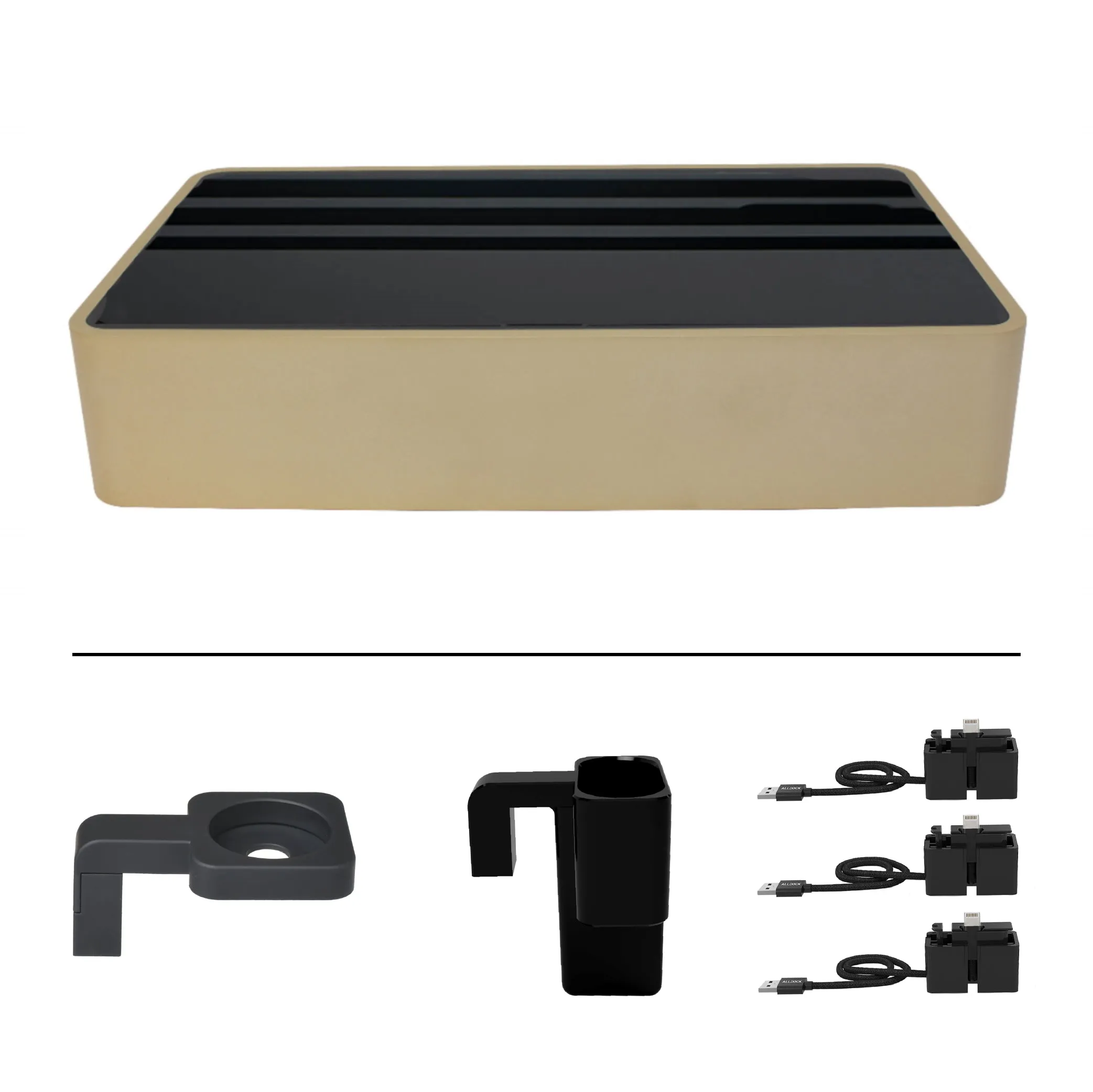 ALLDOCK Wireless Family Aluminum Gold & Black Package