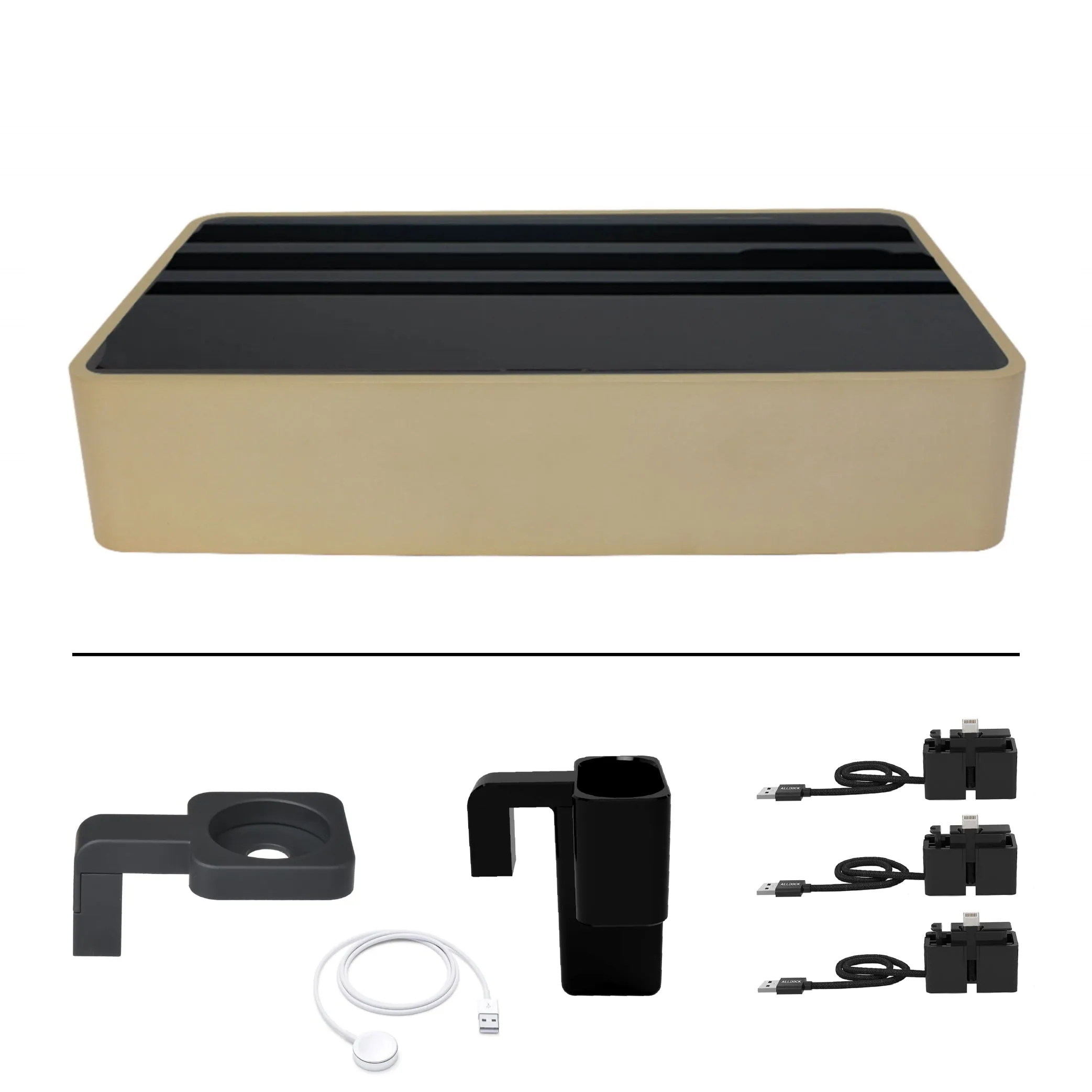 ALLDOCK Wireless Family Aluminum Gold & Black Package