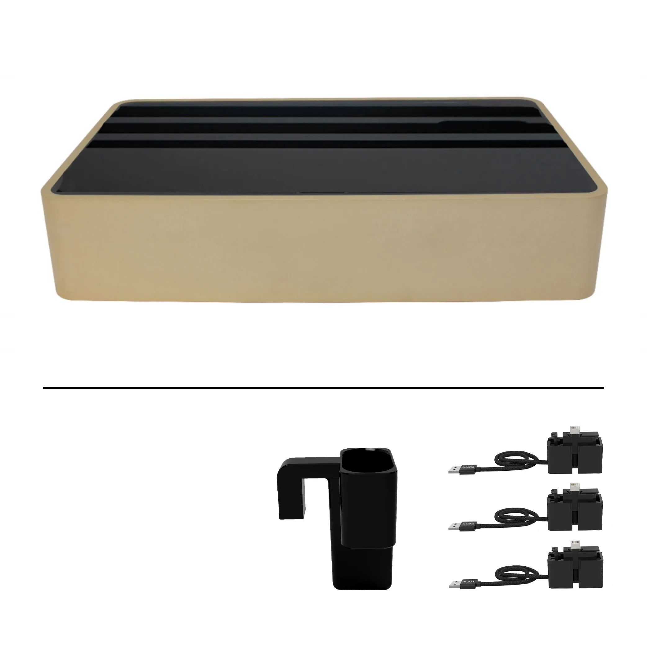 ALLDOCK Wireless Family Aluminum Gold & Black Package