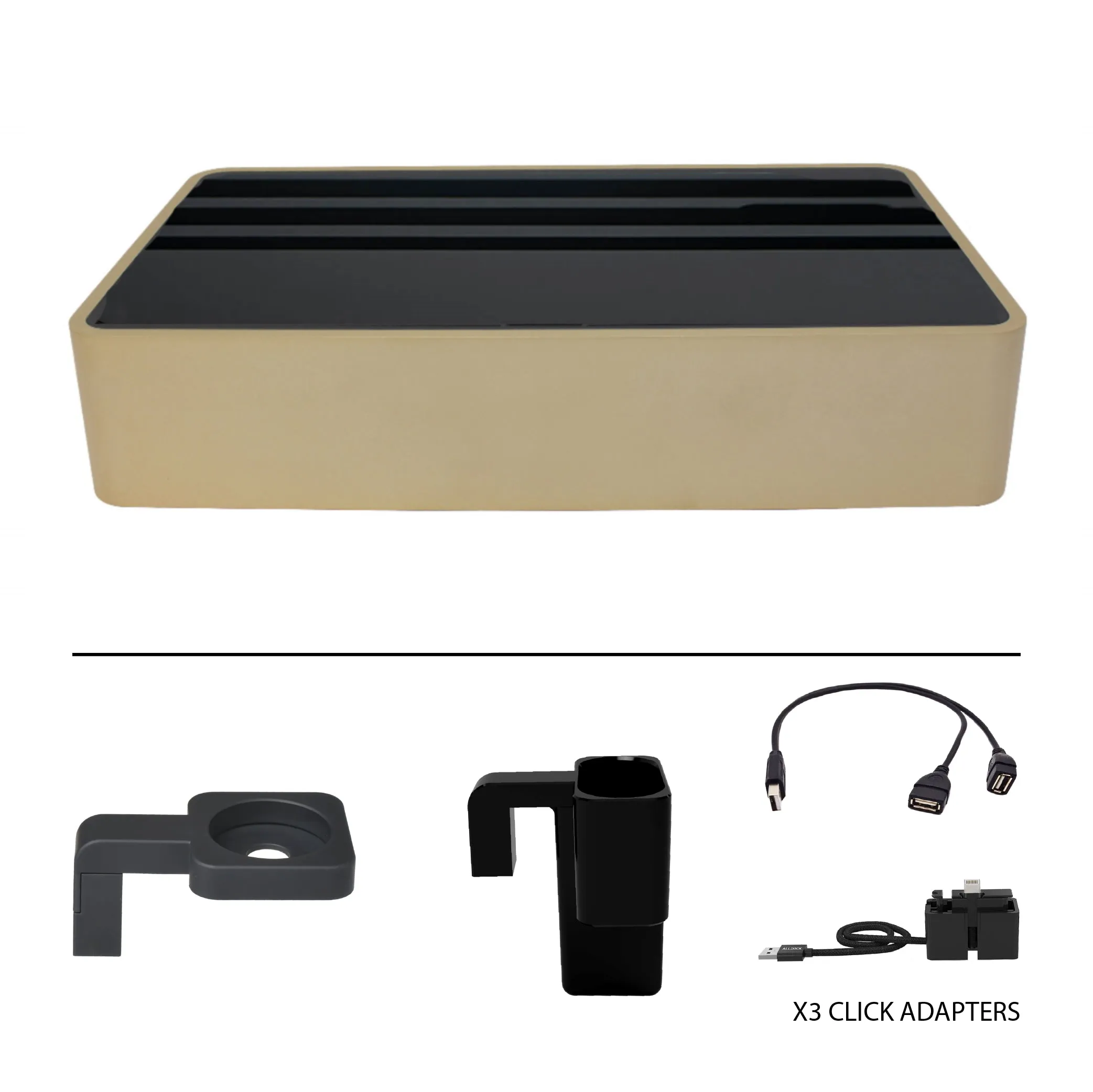 ALLDOCK Wireless Family Aluminum Gold & Black Package