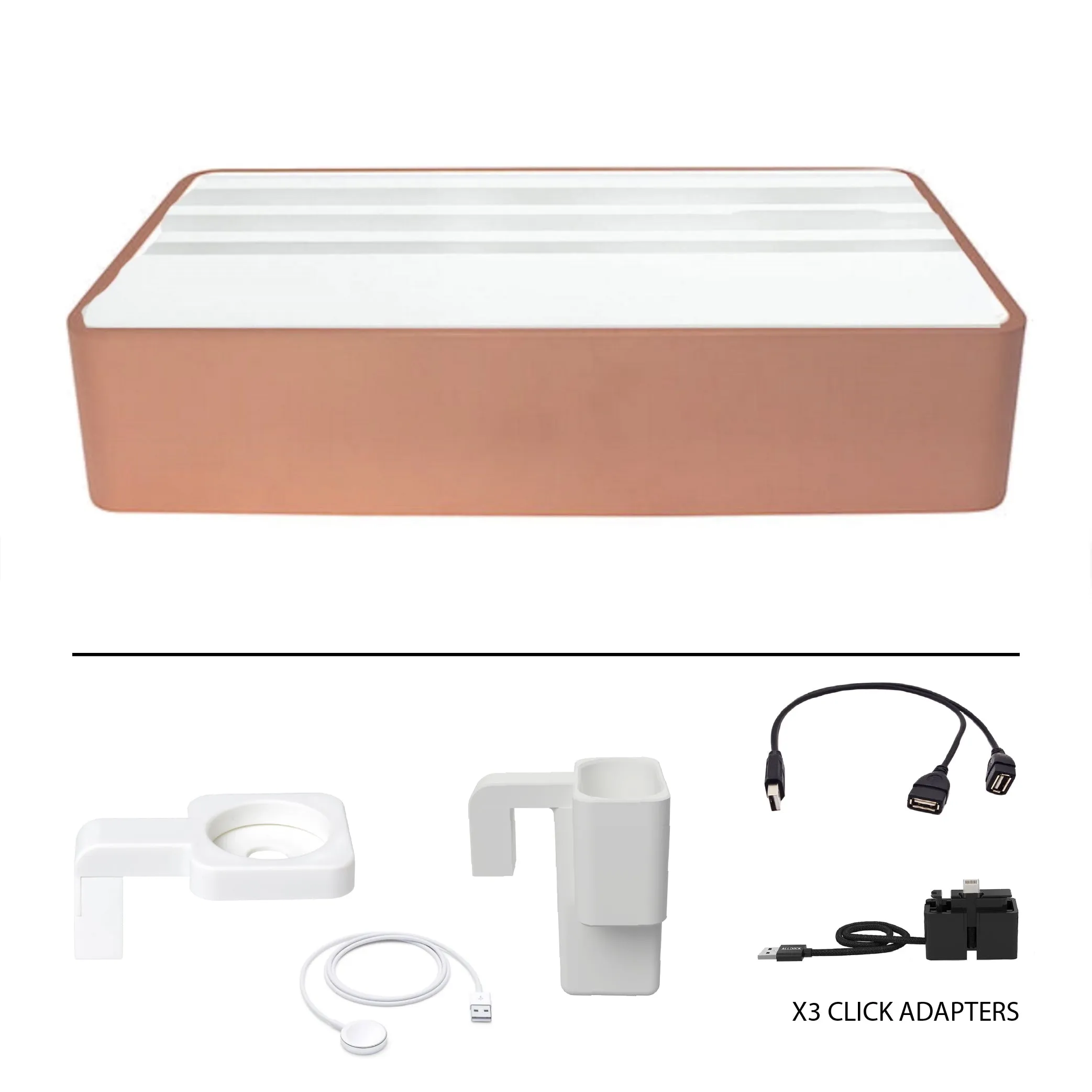 ALLDOCK Wireless Family Aluminum Rose Gold & White Package