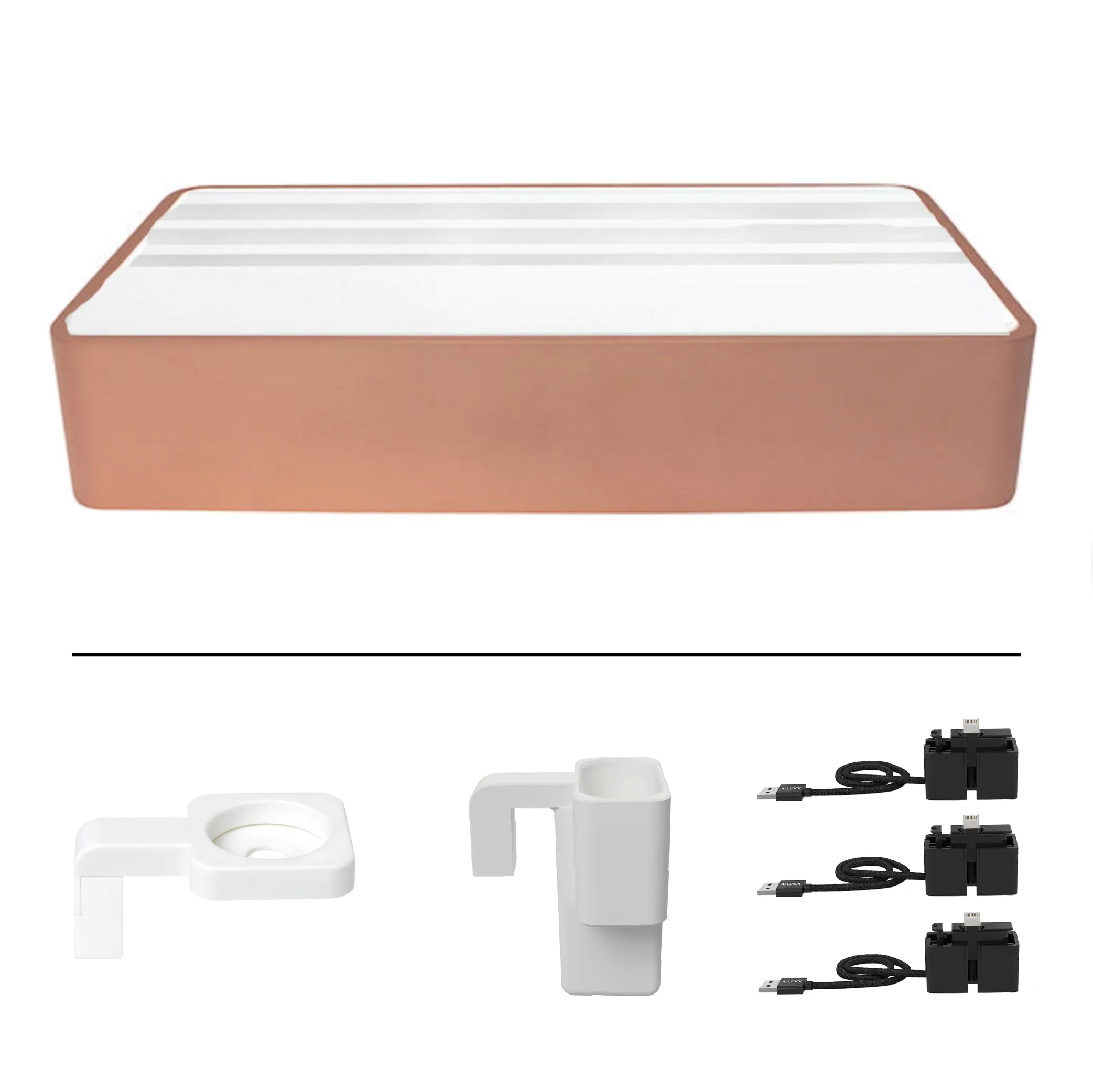 ALLDOCK Wireless Family Aluminum Rose Gold & White Package