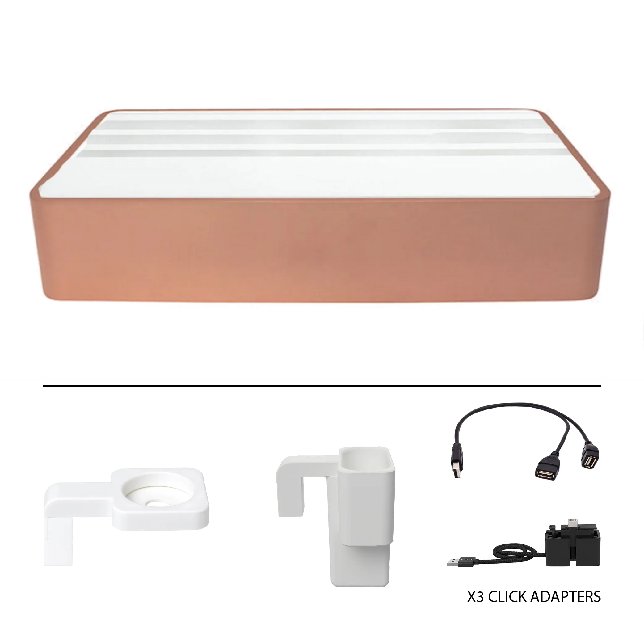 ALLDOCK Wireless Family Aluminum Rose Gold & White Package