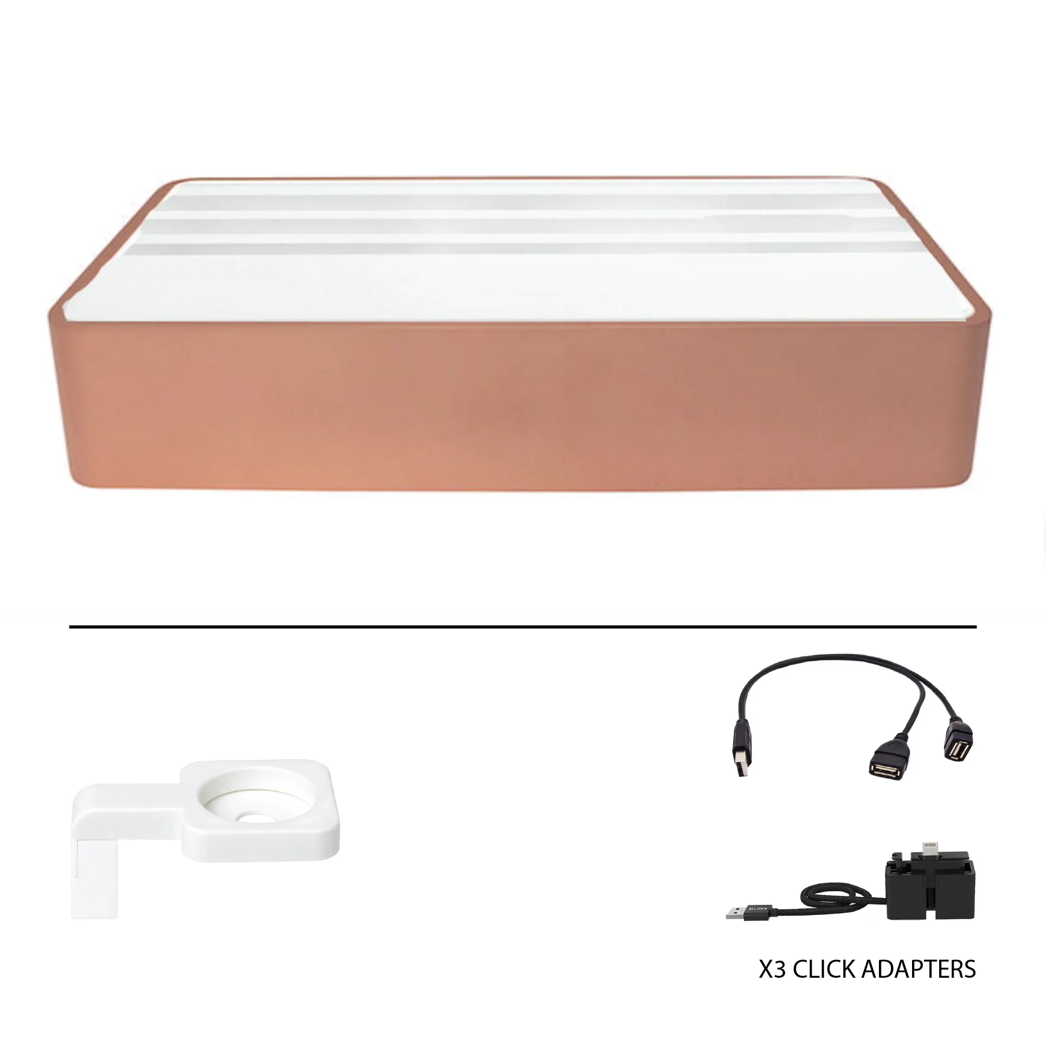 ALLDOCK Wireless Family Aluminum Rose Gold & White Package