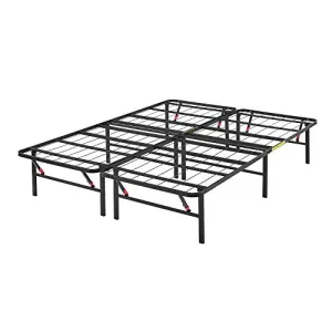 Amazon Basics Foldable Metal Platform Bed Frame with Tool Free Setup, 14 Inches High, Queen, Black