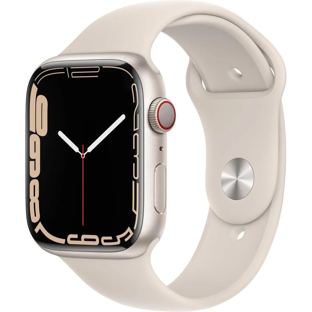 Apple Watch Series 7 (2021) GPS   Cellular 45 mm - Aluminium Starlight - Sport band Starlight