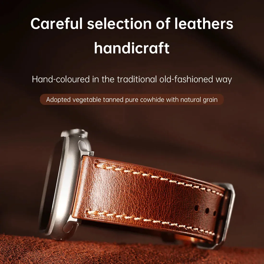 Apple Watch Ultra 2 49mm Top Quality Leather Strap For iWatch Series 9 8 7 6 5 SE 45mm 44mm 41mm 40mm Apple Watch Bands