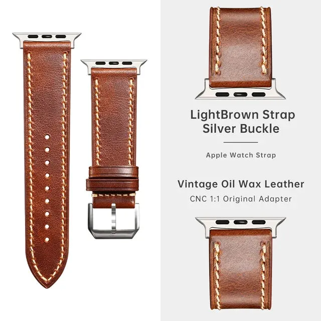 Apple Watch Ultra 2 49mm Top Quality Leather Strap For iWatch Series 9 8 7 6 5 SE 45mm 44mm 41mm 40mm Apple Watch Bands