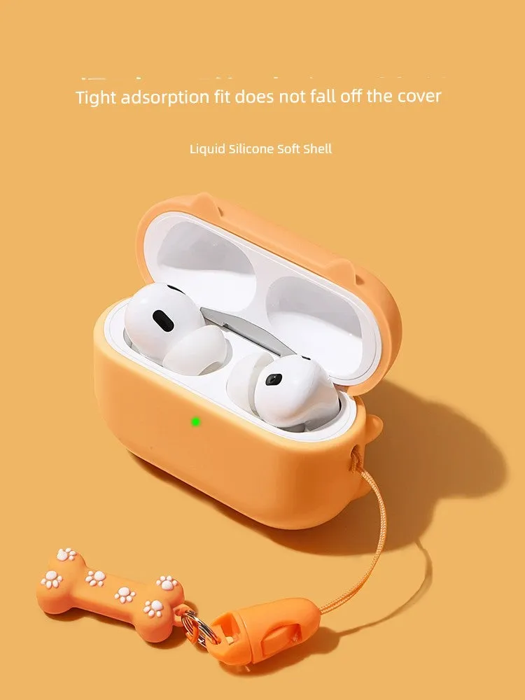 Applicable to Airpodspro2 Protective Case Airpods3 Apple Earphone Case AirPod Second Generation Pro Third Generation Bluetooth Headset Package Silicone Soft Case IPods Non-Drop Cover Airpods2 Case