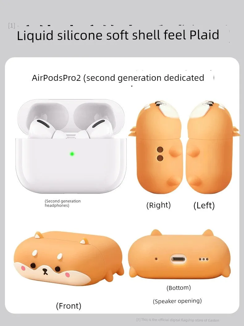 Applicable to Airpodspro2 Protective Case Airpods3 Apple Earphone Case AirPod Second Generation Pro Third Generation Bluetooth Headset Package Silicone Soft Case IPods Non-Drop Cover Airpods2 Case