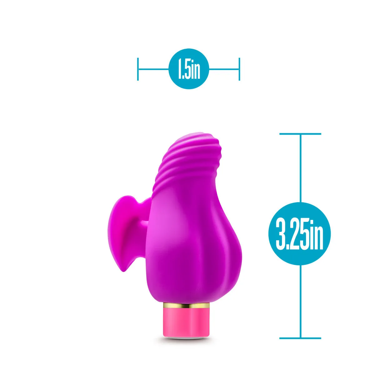 Aria By Blush® | Erotic AF: Finger Fin Plum Silicone Vibrator with Powerful RumboTech™ Technology