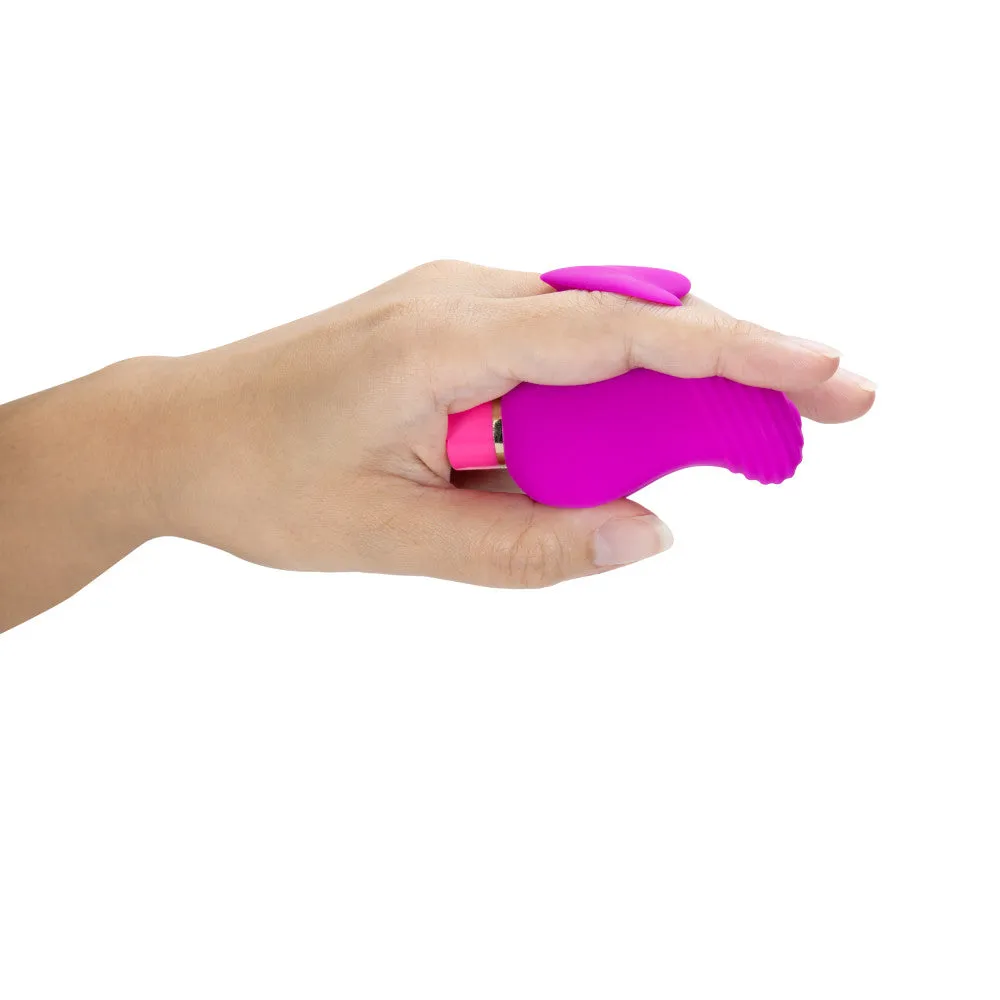 Aria By Blush® | Erotic AF: Finger Fin Plum Silicone Vibrator with Powerful RumboTech™ Technology