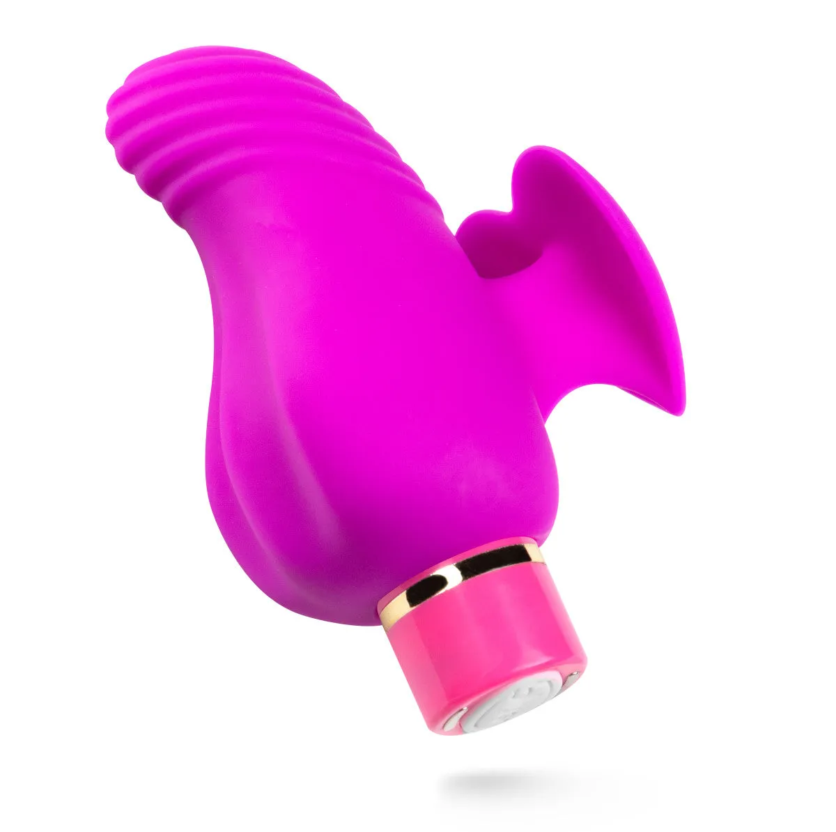 Aria By Blush® | Erotic AF: Finger Fin Plum Silicone Vibrator with Powerful RumboTech™ Technology