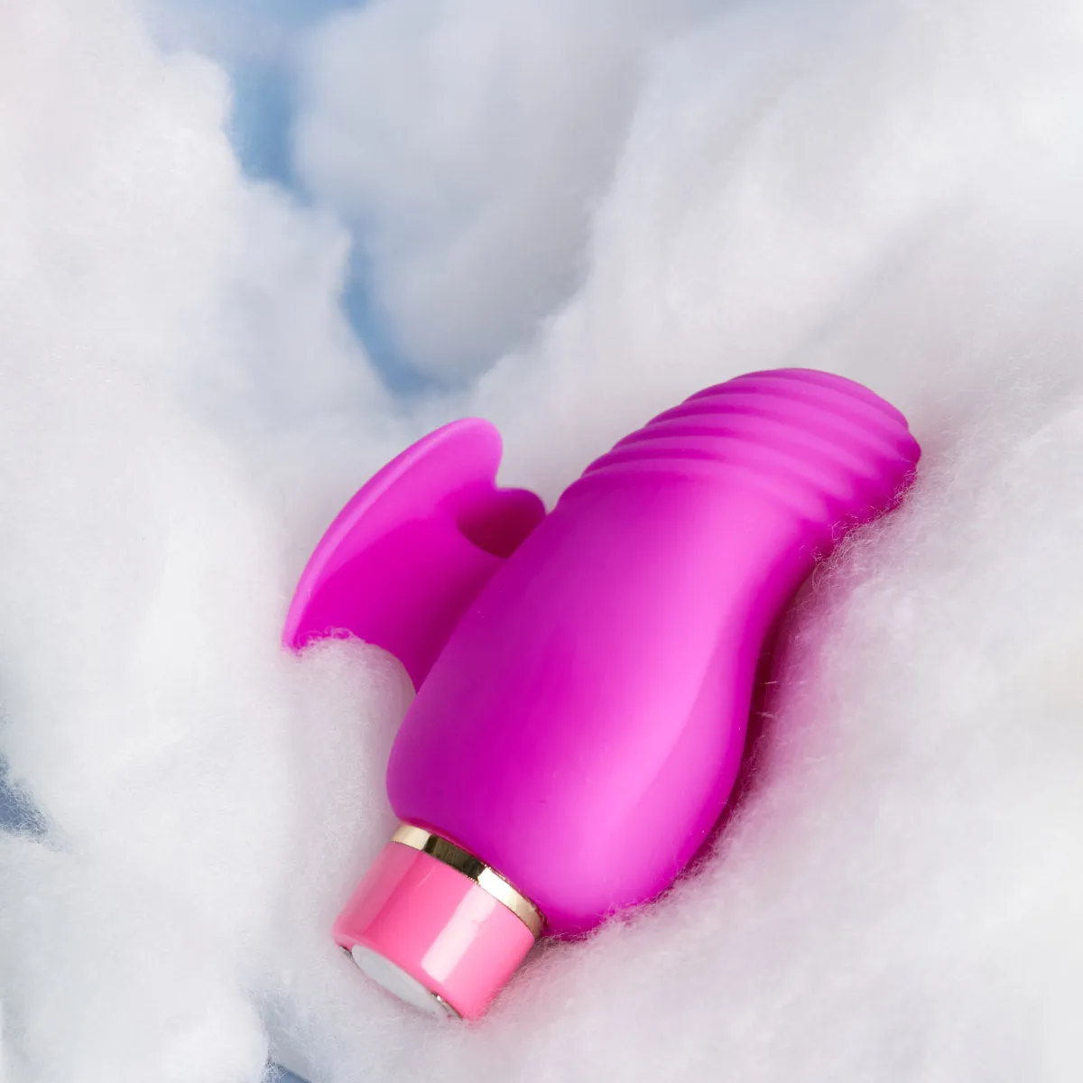 Aria By Blush® | Erotic AF: Finger Fin Plum Silicone Vibrator with Powerful RumboTech™ Technology