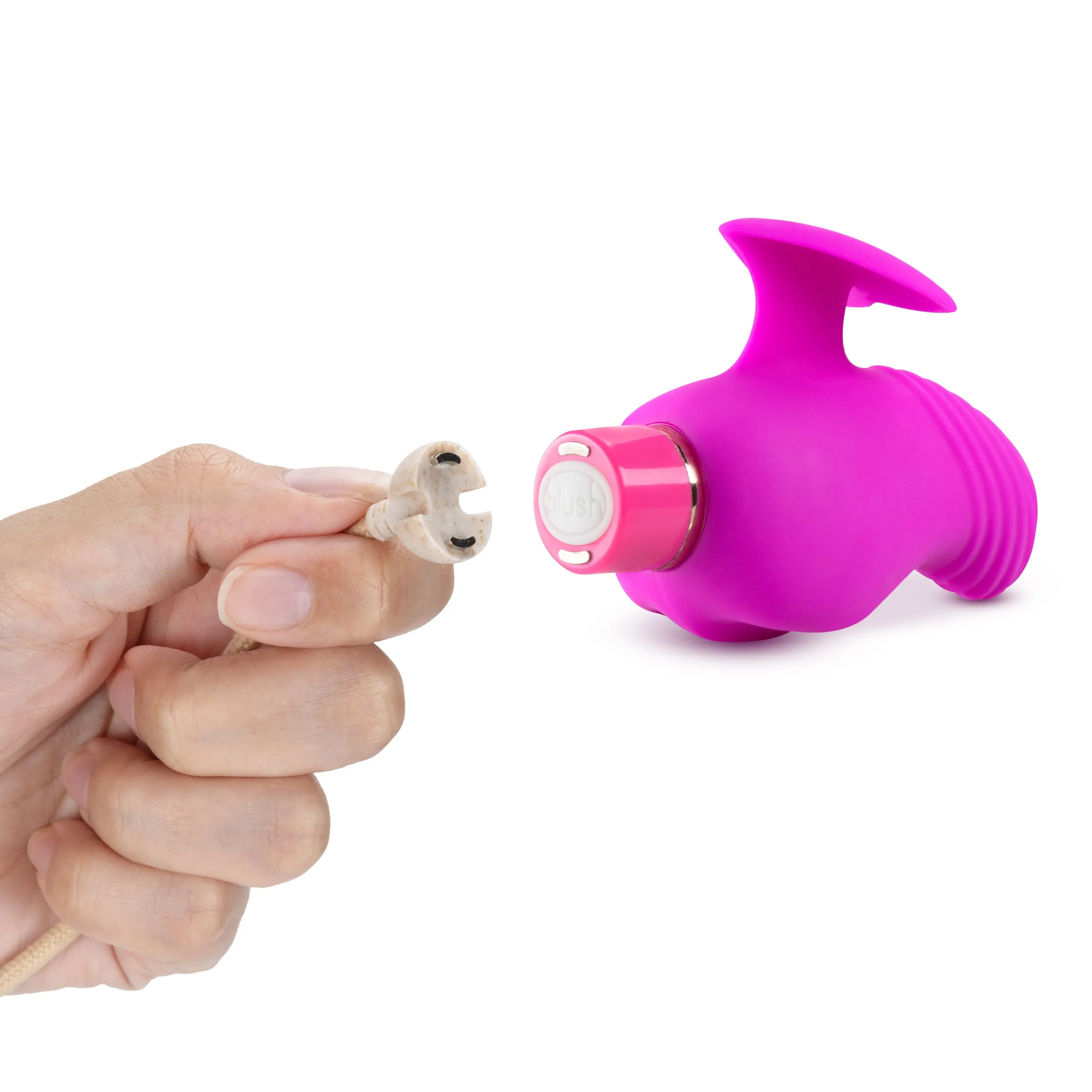 Aria By Blush® | Erotic AF: Finger Fin Plum Silicone Vibrator with Powerful RumboTech™ Technology