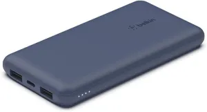 Belkin 10000 mAh 15W PD 3.0 Slim Fast Charging Power Bank with 1 USB-C and 2 USB-A Ports to Charge 3 Devices Simultaneously, for iPhones, Android Phones, Smart Watches & More - Blue