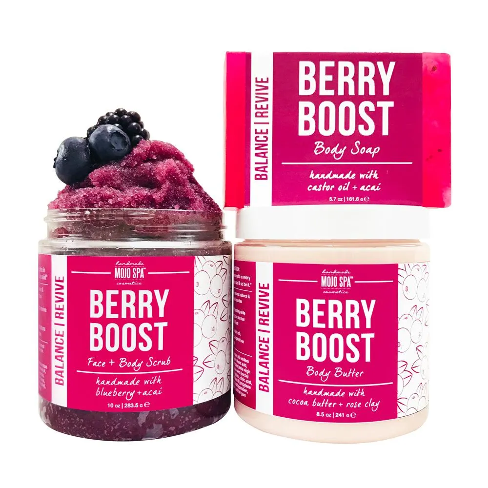 Berry Boost Scrub, Body Butter & Soap Gift Set