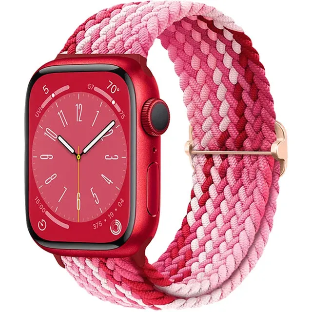 Braided Solo Loop For Apple watch band 44mm 40mm 49mm 45mm 41mm 38mm Elastic Nylon bracelet iWatch series 8 3 se 6 7 Ultra strap