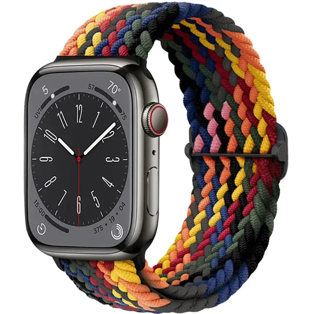 Braided Solo Loop For Apple watch band 44mm 40mm 49mm 45mm 41mm 38mm Elastic Nylon bracelet iWatch series 8 3 se 6 7 Ultra strap