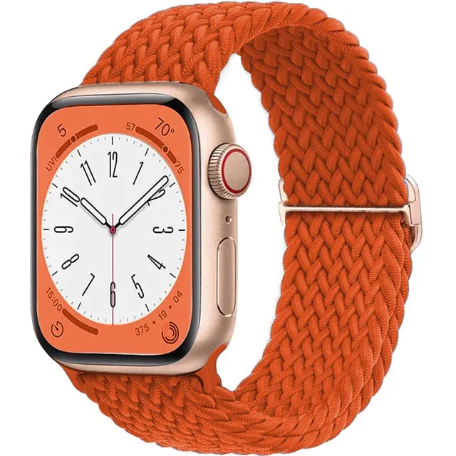 Braided Solo Loop For Apple watch band 44mm 40mm 49mm 45mm 41mm 38mm Elastic Nylon bracelet iWatch series 8 3 se 6 7 Ultra strap