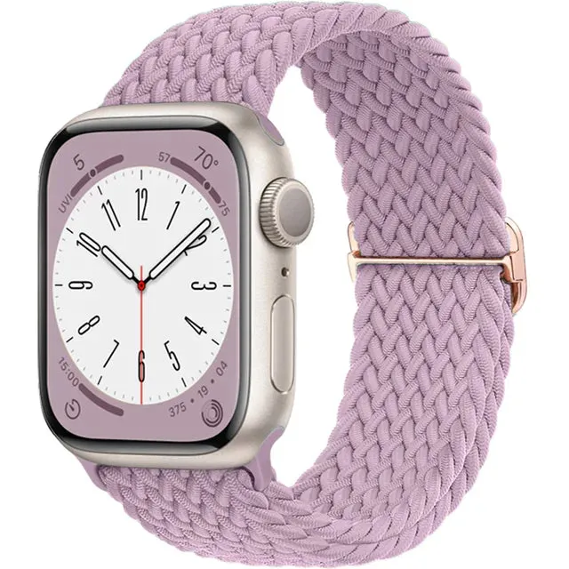 Braided Solo Loop For Apple watch band 44mm 40mm 49mm 45mm 41mm 38mm Elastic Nylon bracelet iWatch series 8 3 se 6 7 Ultra strap