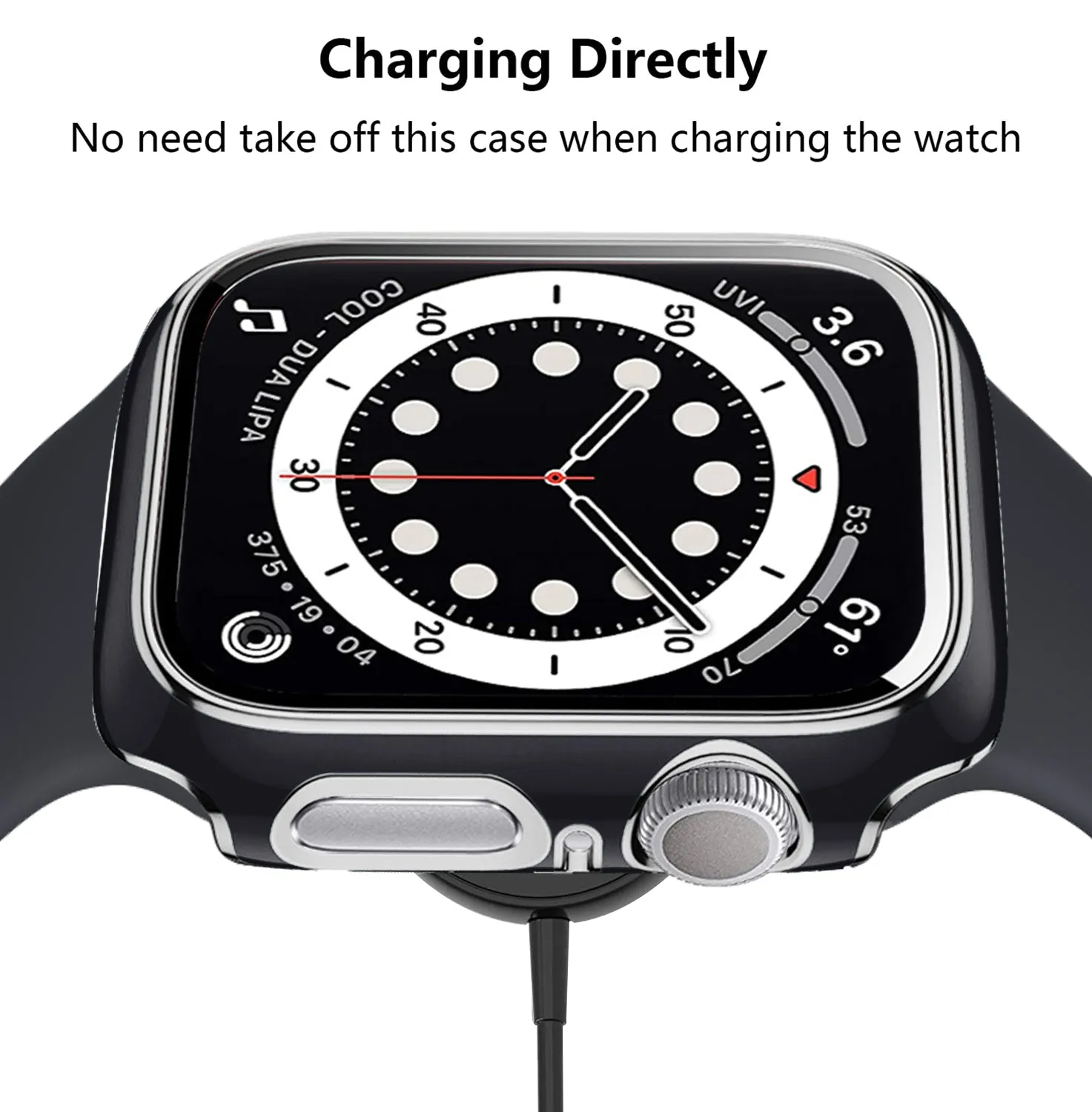 Bumper Case with Screen Protector for Apple Watch-Black