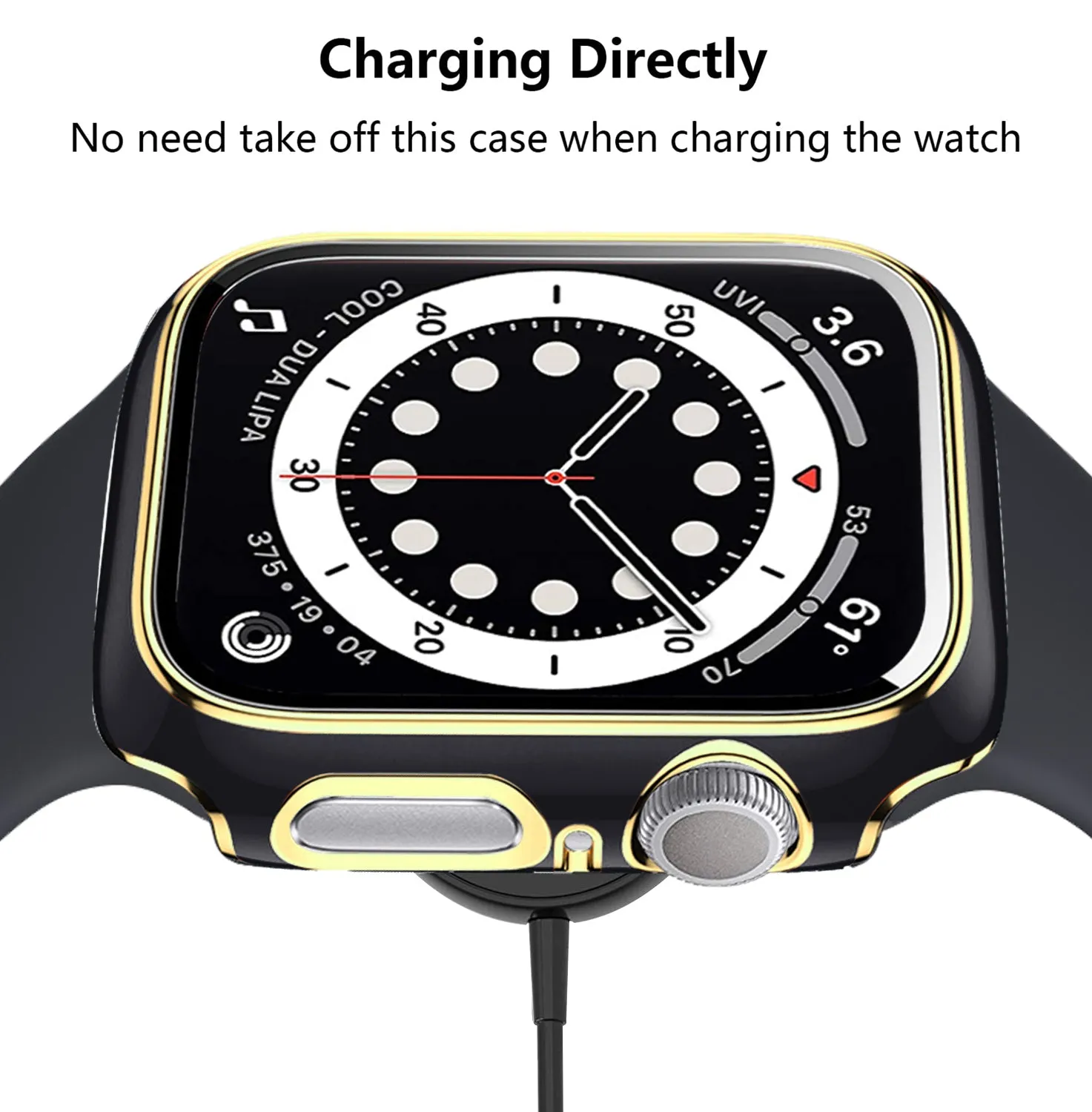 Bumper Case with Screen Protector for Apple Watch-Black