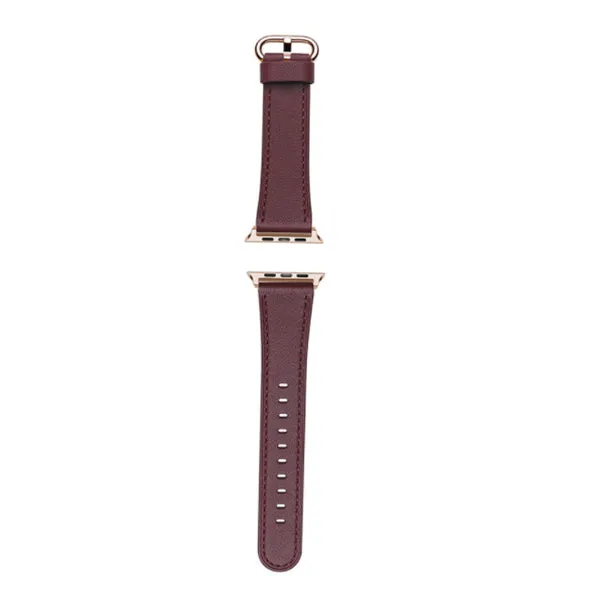 Burgundy Genuine Leather Apple Watch Band 酒红真皮Apple 錶帶