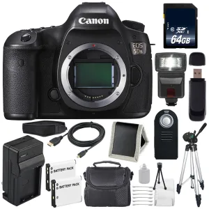 Canon EOS 5DS DSLR Camera (International Model) 0581C002   LP-E6 Battery   64GB Memory Card Supreme Bundle